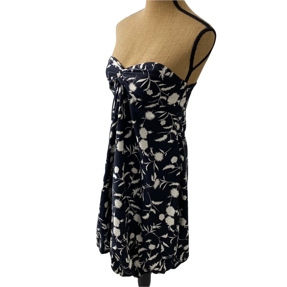 Wendy Hil Vintage Tube Style Dress 6 Floral Black And White Silk outer layer